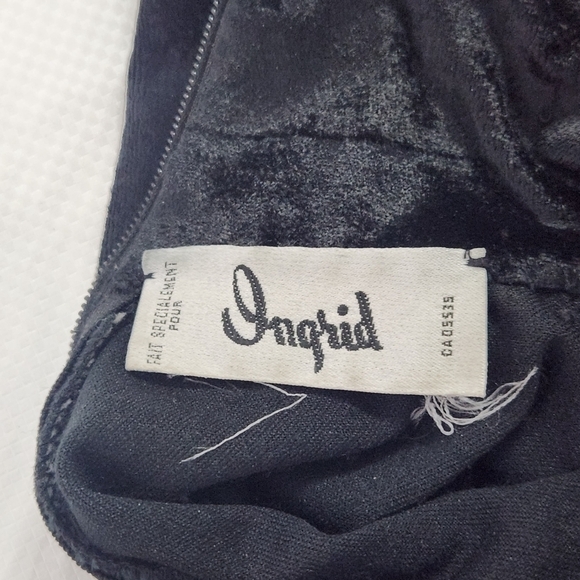 Vintage Ingrid Black Velvet  Bodycon Mock Neck Mini Dress - Picture 8 of 11